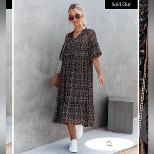 Sold Out Vici Sweetie Dear Floral Puff Sleeve Midi Dress